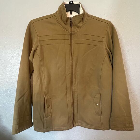 Columbia Large Green Full Zip Jacket Faux Leather Long Sleeve Sherpa Collar - Picture 9 of 9